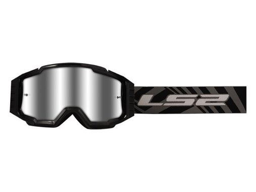 Occhiali LS2 Charger Maschera Moto Cross Black/Silver Iridium