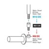 Adattatore per specchi moto Lampa Da 10mm Destro a 8mm Destro