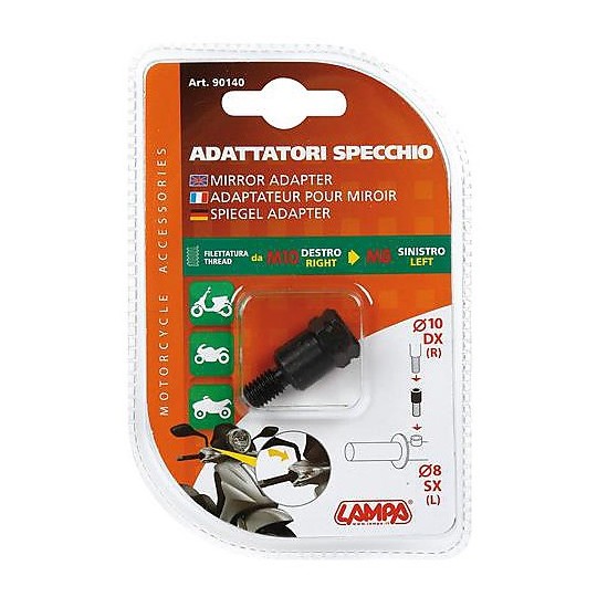 Adattatore per Specchi Moto Lampa da 10mm Destro a 8mm Sinistro