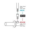 Adattatore per Specchi Moto Lampa da 8mm Destro a 10mm Destro