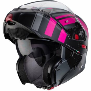Casco Moto Modulare  Caberg HORUS X ROAD Grigio Opaco Nero Rosa 22.06 P/J