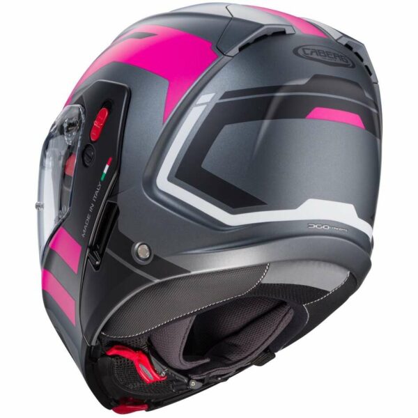 Casco Moto Modulare  Caberg HORUS X ROAD Grigio Opaco Nero Rosa 22.06 P/J