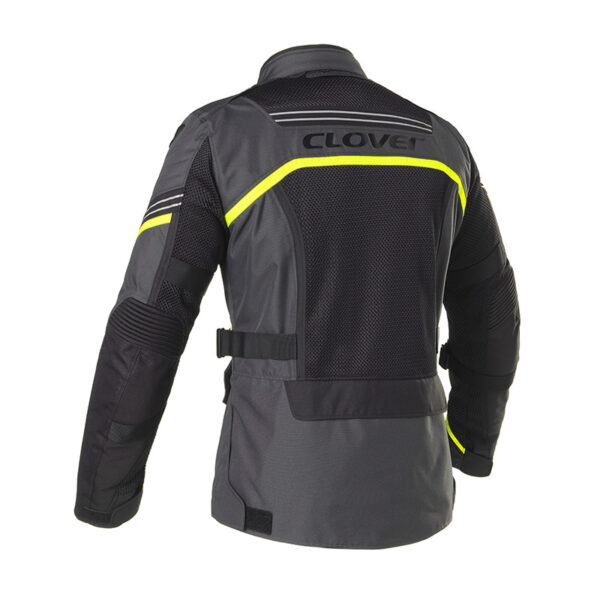 Giacca Moto Donna Clover Ventouring 3 Wp grigio giallo