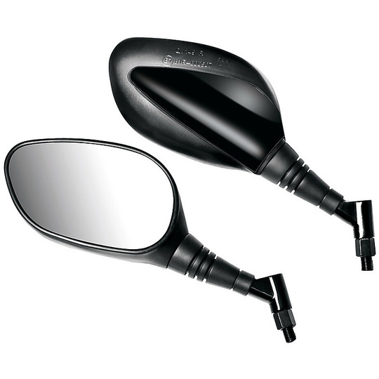 Coppia Specchietti Moto Lampa Modello Horizon Evo da 10mm Nero