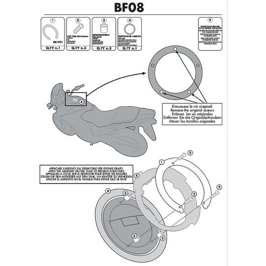 Kit Attacco Per Borsa Kappa BF08K Per Tanklock