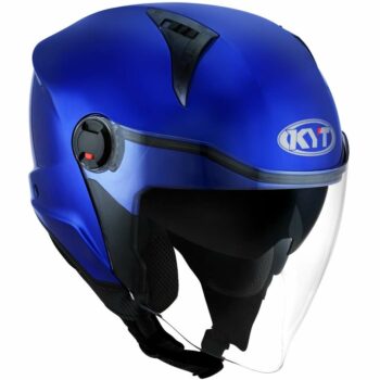 CASCO MOTO JET KYT D-CITY PLAIN BLU LUCIDO