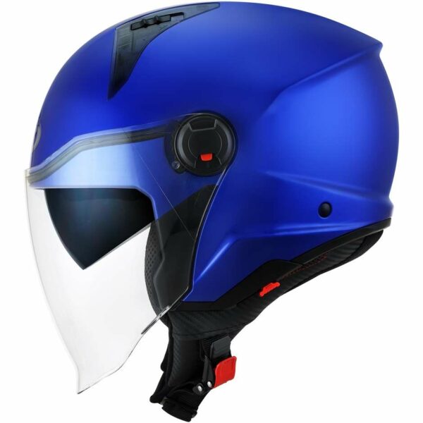 CASCO MOTO JET KYT D-CITY PLAIN BLU LUCIDO