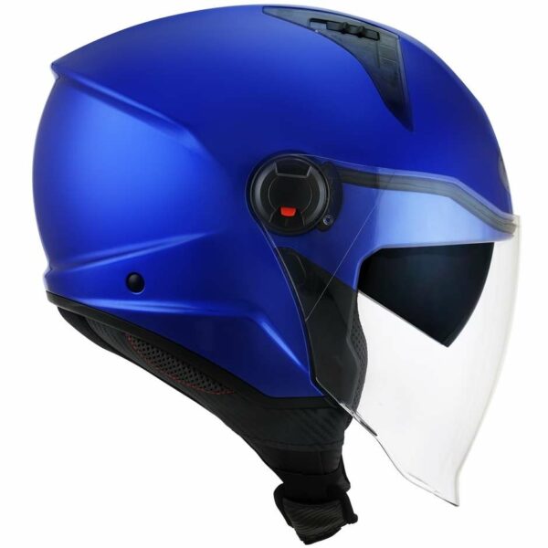 CASCO MOTO JET KYT D-CITY PLAIN BLU LUCIDO