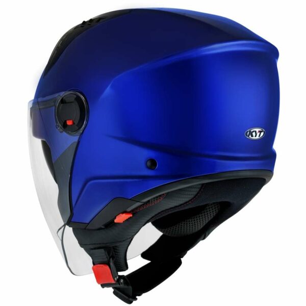 CASCO MOTO JET KYT D-CITY PLAIN BLU LUCIDO