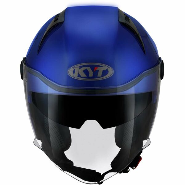 CASCO MOTO JET KYT D-CITY PLAIN BLU LUCIDO