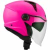 CASCO MOTO JET KYT D-CITY PLAIN FUXIA FLUO LUCIDO