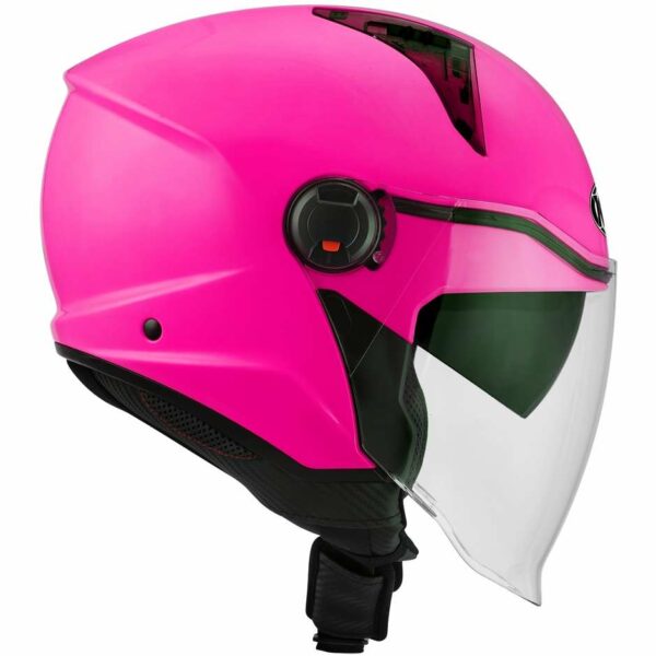 CASCO MOTO JET KYT D-CITY PLAIN FUXIA FLUO LUCIDO