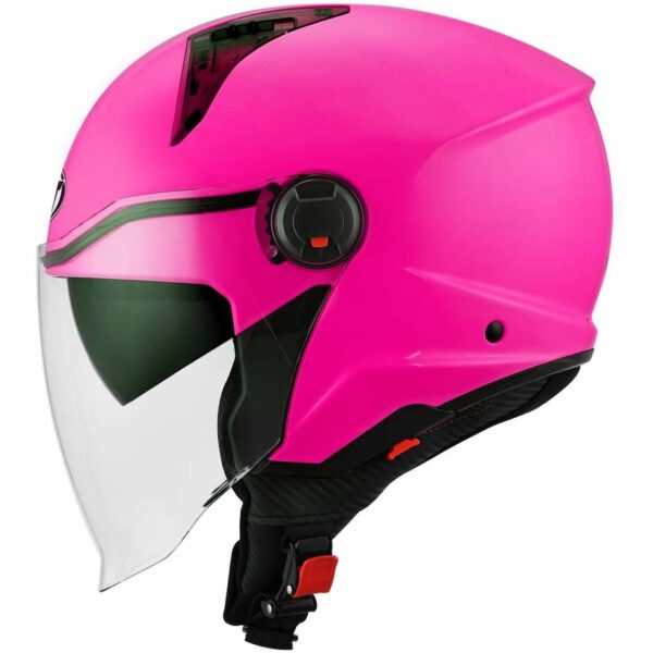 CASCO MOTO JET KYT D-CITY PLAIN FUXIA FLUO LUCIDO