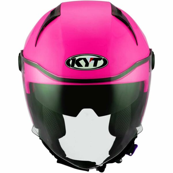 CASCO MOTO JET KYT D-CITY PLAIN FUXIA FLUO LUCIDO