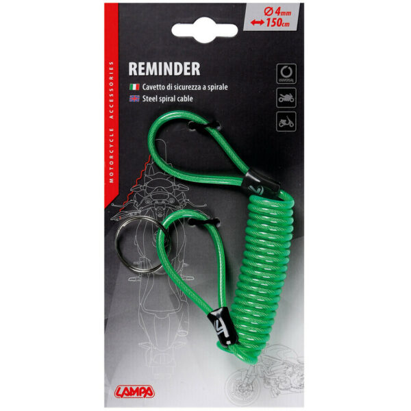 Cavetto di Sicurezza Moto Lampa Reminder Verde