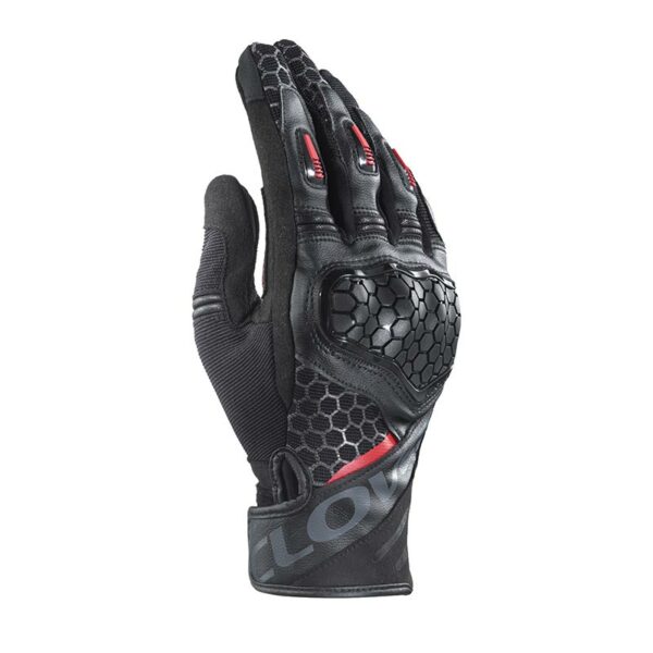 Guanti Moto Sportivo Estivi Clover Predator-2 Nero/Rosso
