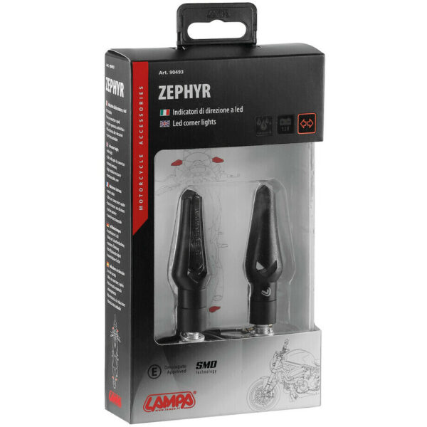 Frecce Moto Coppia a Led 12V Zephyr Colore Nero