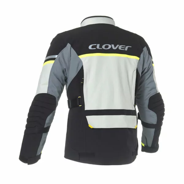 GIACCA MOTO 3 STRATI CLOVER SAVANA-4 WP NERO/GRIGIO/GIALLO