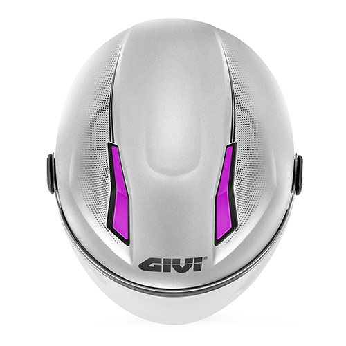 CASCO GIVI LADY DEMI JET 11.7 ARGENTO OPACO FUXIA