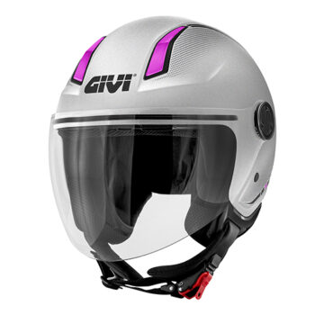 CASCO GIVI LADY DEMI JET 11.7 ARGENTO OPACO FUXIA