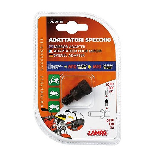 Adattatore per Specchi Moto Lampa da 10mm Destro a 10mm Destro