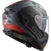Casco Integrale Moto In HPFC Ls2 FF811 VECTOR II Splitter Titanio Opaco Rosso