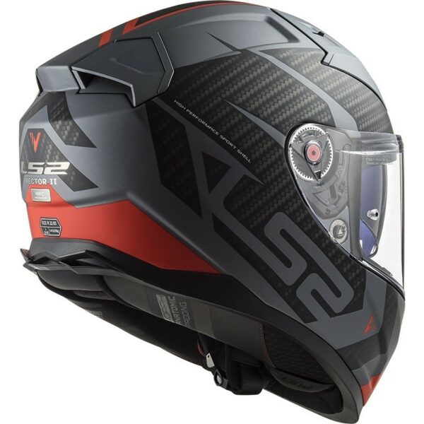 Casco Integrale Moto In HPFC Ls2 FF811 VECTOR II Splitter Titanio Opaco Rosso
