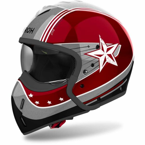 CASCO MOTO JET AIROH J110 COMMAND BURGUNDY LUCIDO