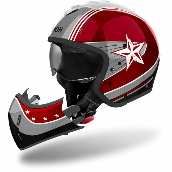 CASCO MOTO JET AIROH J110 COMMAND BURGUNDY LUCIDO