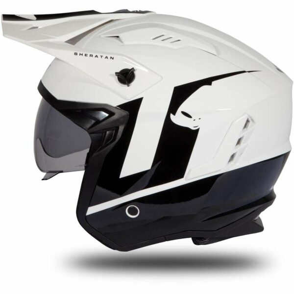 CASCO MOTO JET UFO SHERATAN BIANCO/NERO
