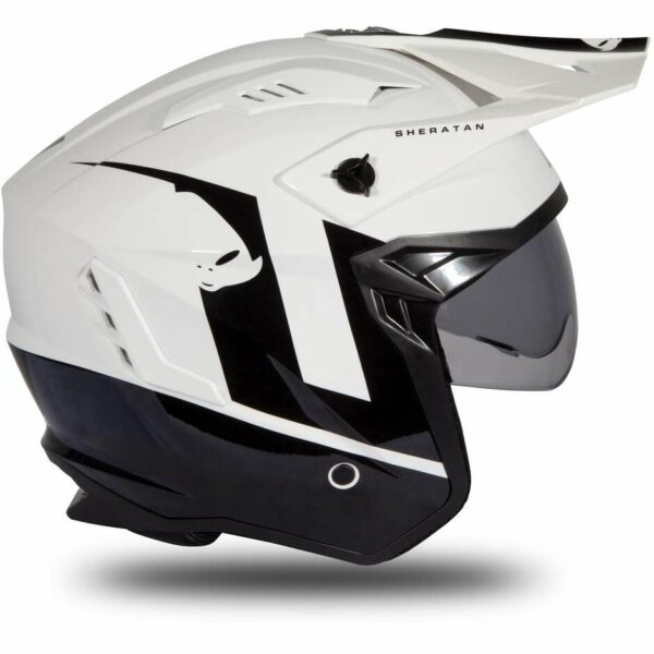 CASCO MOTO JET UFO SHERATAN BIANCO/NERO