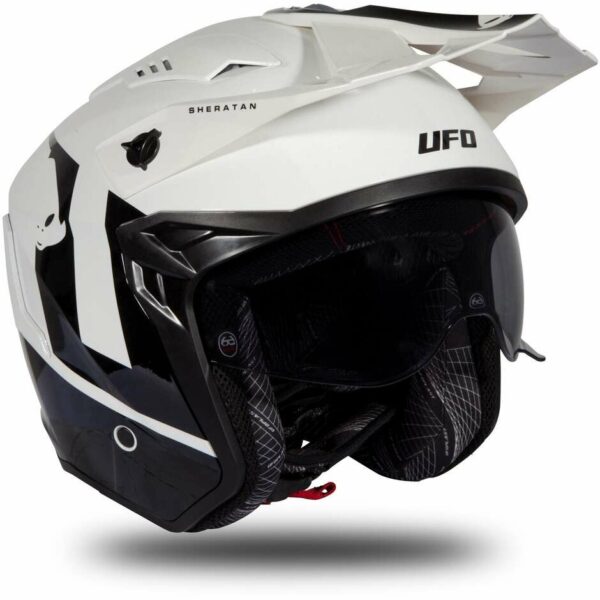 CASCO MOTO JET UFO SHERATAN BIANCO/NERO