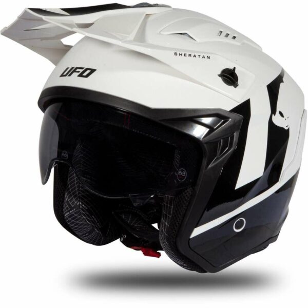 CASCO MOTO JET UFO SHERATAN BIANCO/NERO