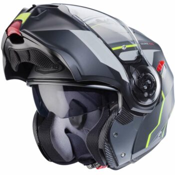 Casco Moto Modulare Omologato P/J Caberg DUKE EVO MOVE Grigio Opaco Nero Giallo Fluo