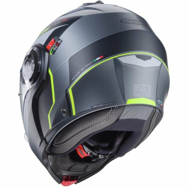Casco Moto Modulare Omologato P/J Caberg DUKE EVO MOVE Grigio Opaco Nero Giallo Fluo