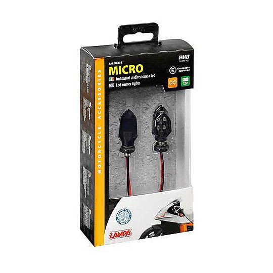 Coppia Indicatori Moto Multi-Led Lampa Micro a Led 12 V