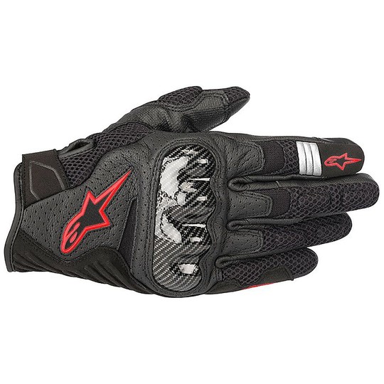 GUANTI MOTO ALPINESTARS SMX-1 AIR V2 NERO/ROSSO/FLUO