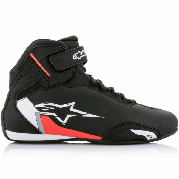 SCARPE MOTO ESTIVE ALPINESTARS SEKTOR SHOE FLUO ROSSO BIANCO NERO