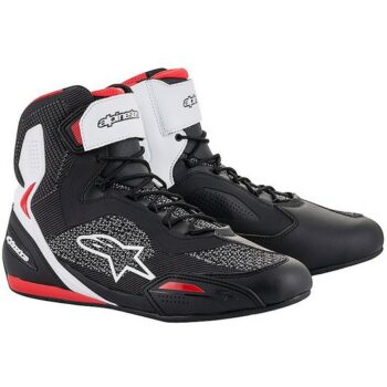 Scarpette Moto Certificate Alpinestars FASTER-3 RIDEKNIT Nero Bianco Rosso