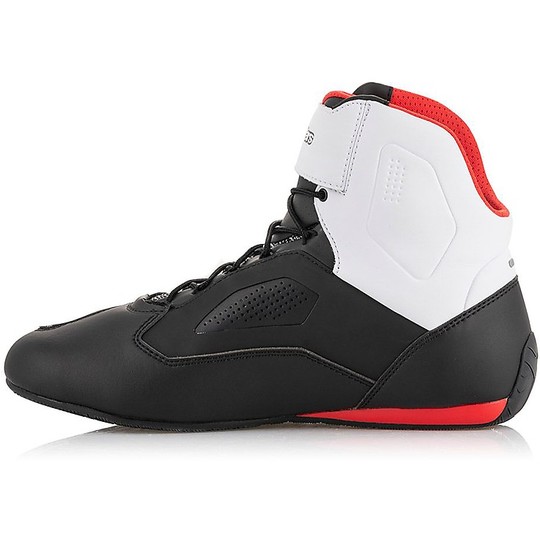 Scarpette Moto Certificate Alpinestars FASTER-3 RIDEKNIT Nero Bianco Rosso