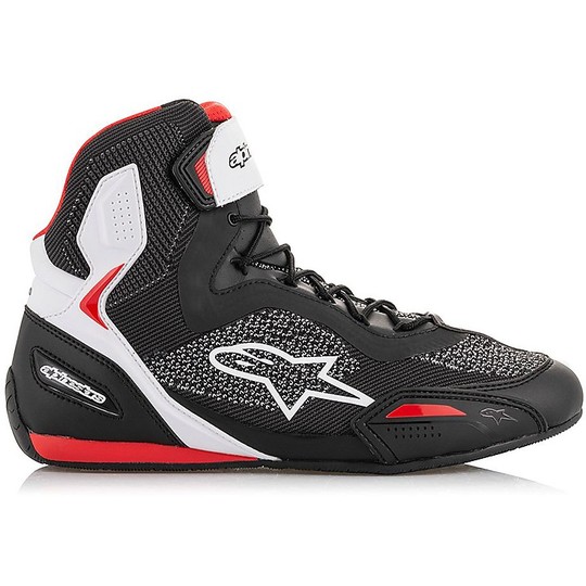 Scarpette Moto Certificate Alpinestars FASTER-3 RIDEKNIT Nero Bianco Rosso