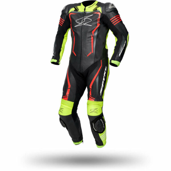 TUTA MOTO INTERA SPYKE ASSEN RACE 2.0 NERO GIALLO ROSSO FLUO
