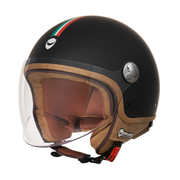 CASCO JET VELOCE HELMO MILANO NERO OPACO ITALIA 22-06