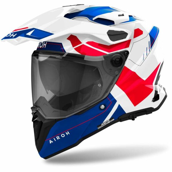 Casco Moto Adventure Airoh COMMANDER 2 REVEAL Blu/Rosso
