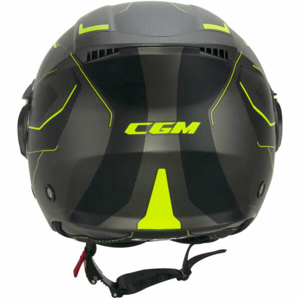 Casco Moto Jet Doppia Visiera CGM 169G ILLI Sport Grafite Giallo Fluo