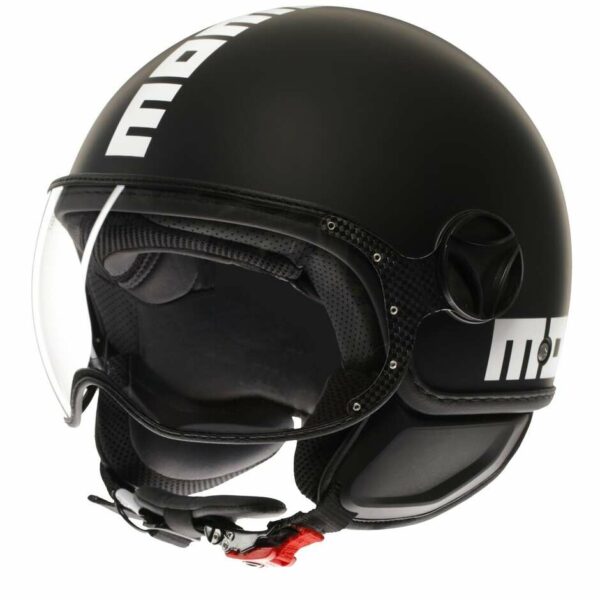 Casco Moto Jet Momo Design FGTR CLASSIC Mono Nero/Opaco/Bianco