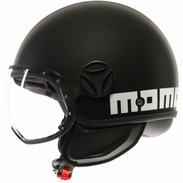 Casco Moto Jet Momo Design FGTR CLASSIC Mono Nero/Opaco/Bianco