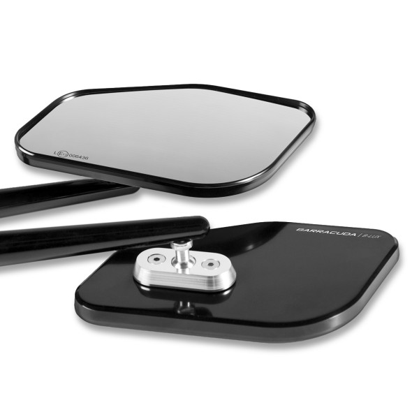 Coppia Specchietti Retrovisori Moto BARRACUDA SKIN-Z B-Lux Universali Nero