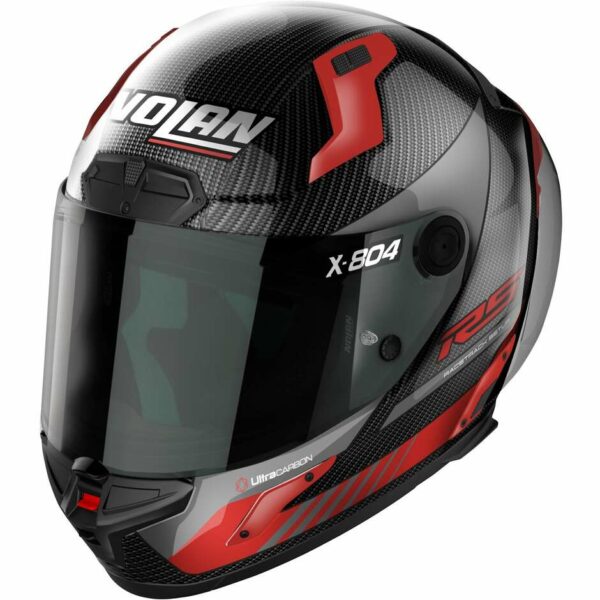 CASCO MOTO CARBON INTEGRALE NOLAN X-804 RS U.C. HOT LAP 013 ROSSO