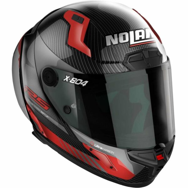 CASCO MOTO CARBON INTEGRALE NOLAN X-804 RS U.C. HOT LAP 013 ROSSO